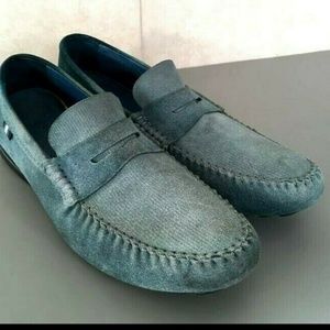 GUCCI Men's Blue Suede Slip On Driving Loafer S 11